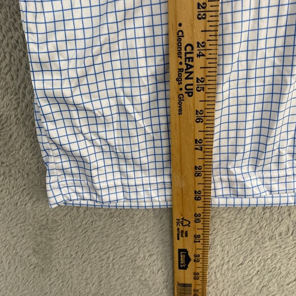 Collars Co Shirt Mens Medium White Blue Polo Dress Collar Performance Golf Check - Picture 4 of 9